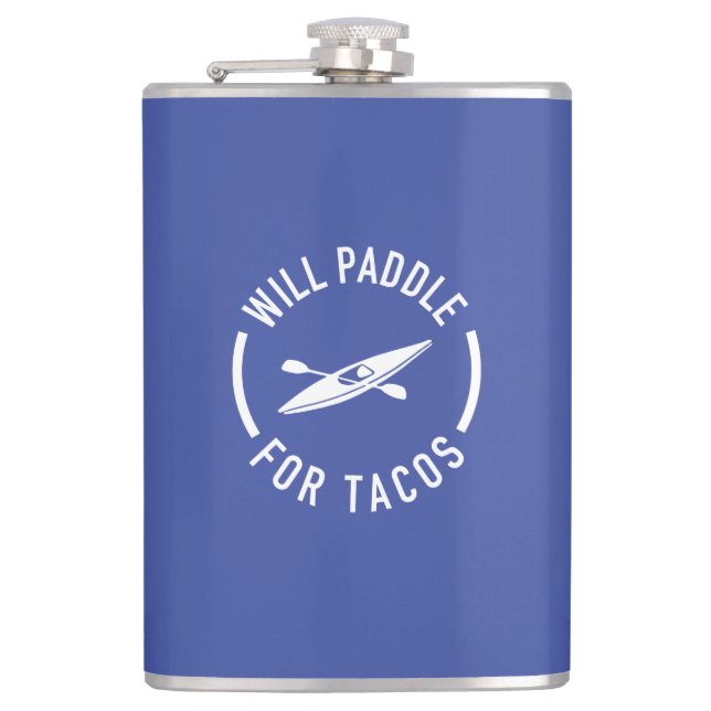 Will Paddle For Tacos Flask (Front)
