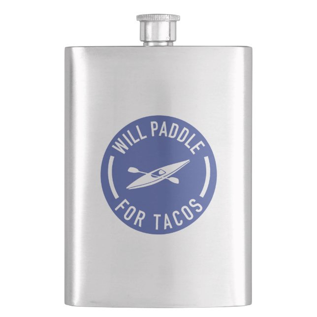 Will Paddle For Tacos Flask (Front)