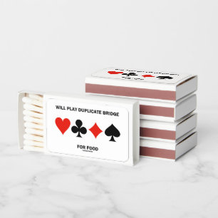 Will Play Duplicate Bridge For Food 4 Card Suits Matchboxes