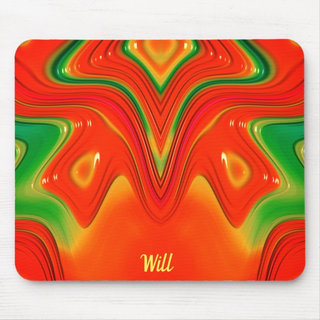 WILL ~ Red Green and Yellow Design  Mouse Pad (Front)
