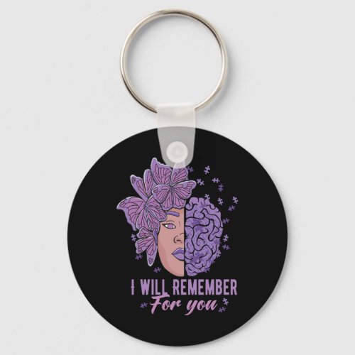 Will Remember For You Alzheimerheimer Awareness Bu Keychain