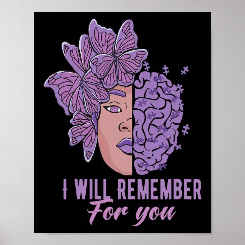 Will Remember For You Alzheimerheimer Awareness Bu Poster