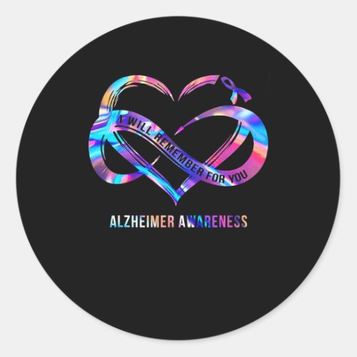 Will Remember For You Alzheimerheimer Awareness  Classic Round Sticker