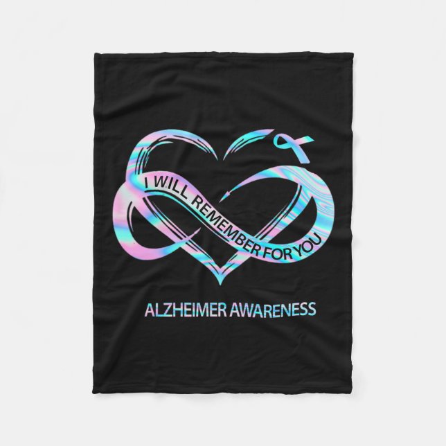 Will Remember For You Alzheimerheimer Awareness Cu Fleece Blanket (Front)
