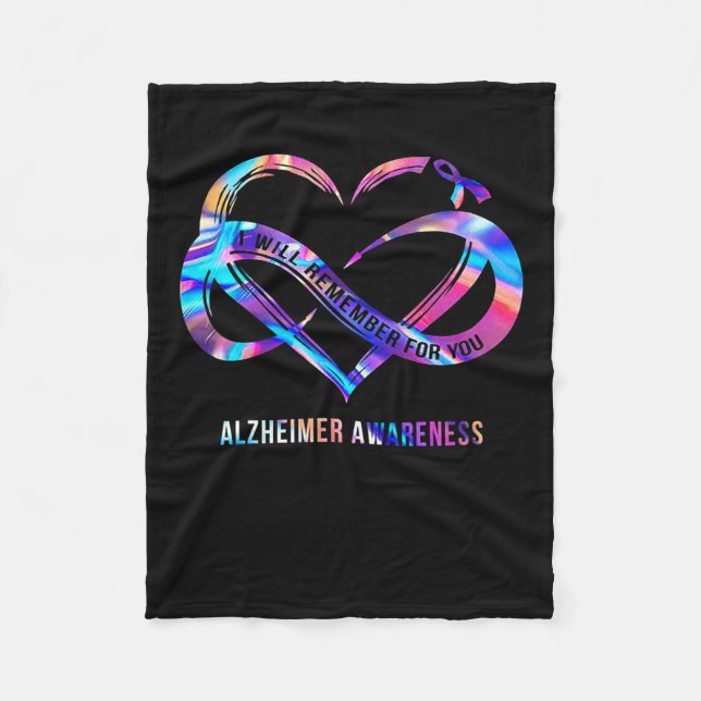 Will Remember For You Alzheimerheimer Awareness  Fleece Blanket (Front)