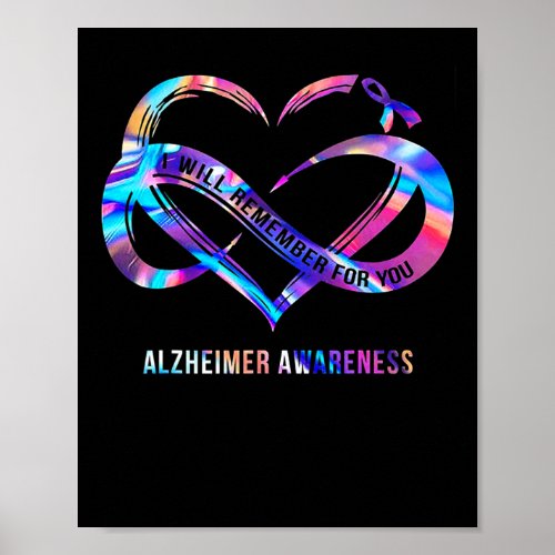 Will Remember For You Alzheimerheimer Awareness  Poster