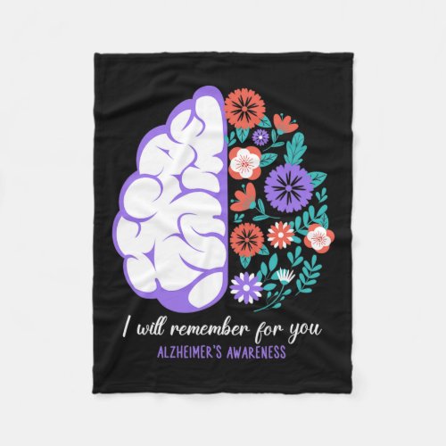 Will Remember For You Alzheimerheimers Awareness  Fleece Blanket