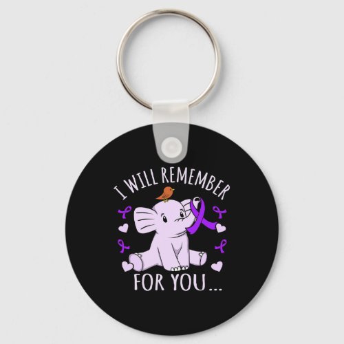 Will Remember For You Alzheimerheimers Awareness  Keychain