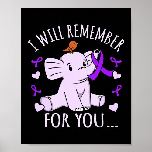 Will Remember For You Alzheimerheimers Awareness  Poster