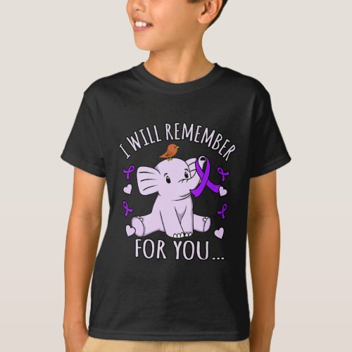 Will Remember For You Alzheimerheimers Awareness  T_Shirt