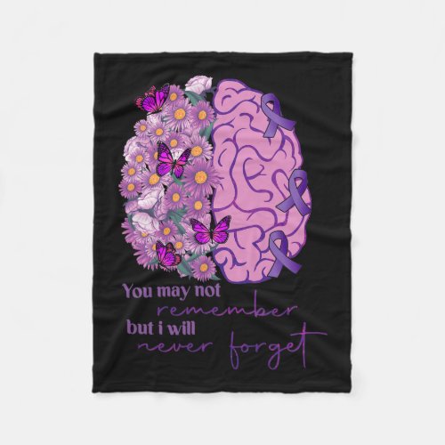 Will Remember For You Brain Alzheimerheimers Awar Fleece Blanket