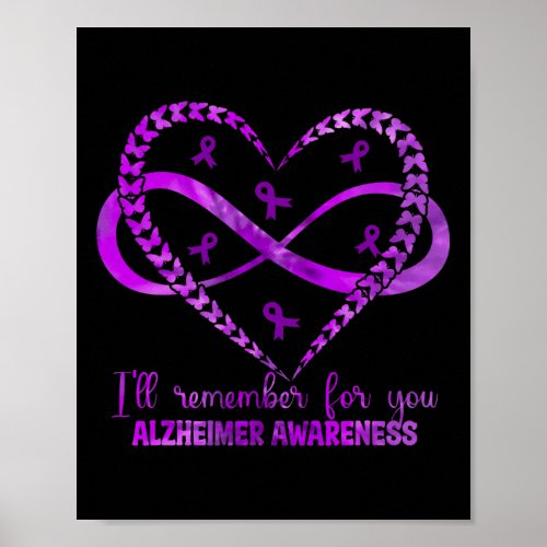 Will Remember For You Heart Alzheimerheimers Aware Poster