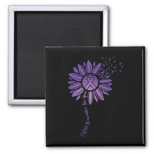 Will Remember For You Purple Sunflower Alzheimerhe Magnet