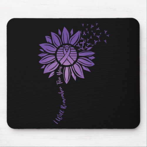 Will Remember For You Purple Sunflower Alzheimerhe Mouse Pad