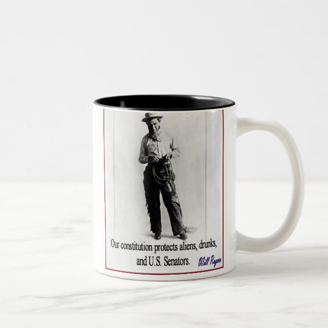 "Will Rogers - Constitution" Two-Tone Coffee Mug (Right)