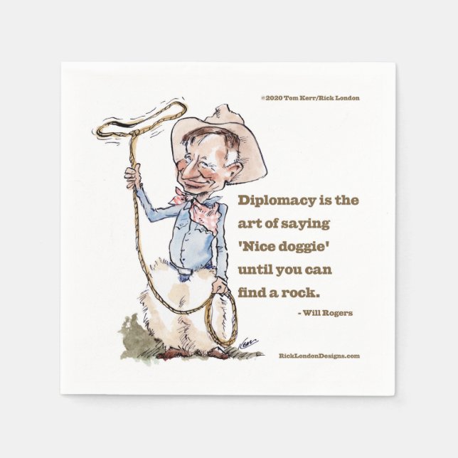 Will Rogers & Quote Napkins (Front)