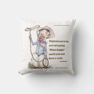 Will Rogers & Quote Throw Pillow