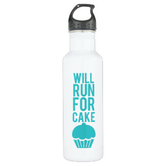 Will Run For Cake Water Bottle