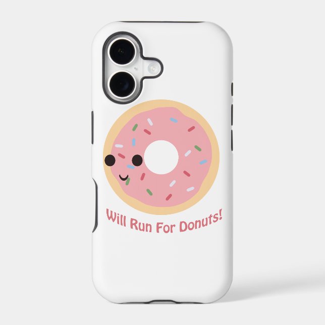 Will Run for Donuts Iphone Case (Back)