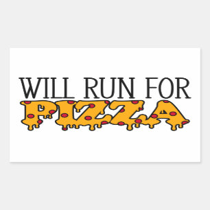 Will Run for Pizza Rectangular Sticker