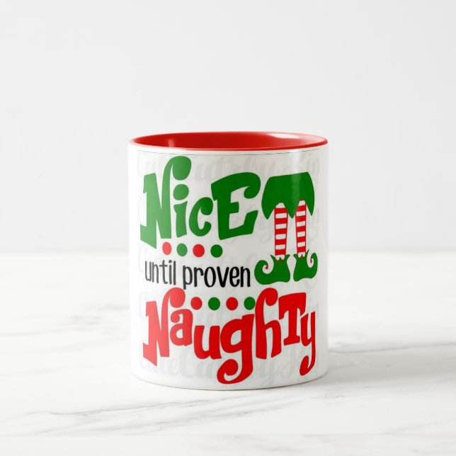 WILL SANTA GIVE ME A BREAK CHRISTMAS Two-Tone COFFEE MUG (Center)