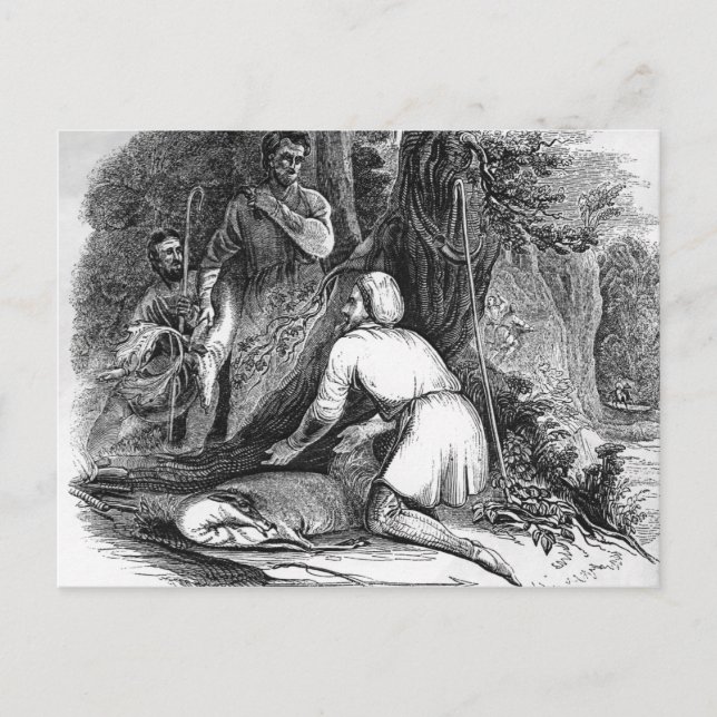 Will Scarlet Kills a Buck Postcard (Front)