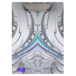 WILL ~ Silver Gray Blue Green design original Clipboard