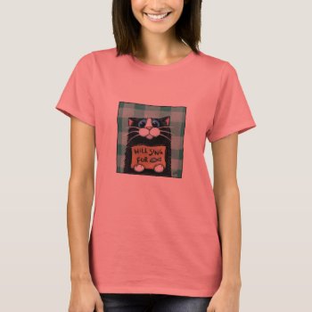 Will Sing For Fish - Cute Cat T-shirt by LisaMarieArt at Zazzle