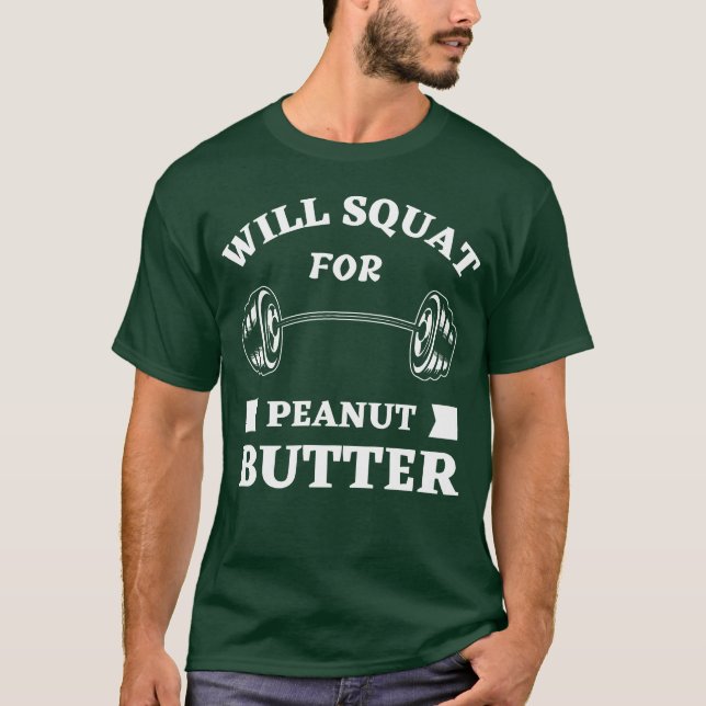 Will Squat For Peanut Butter aesthetic 70s music v T-Shirt (Front)