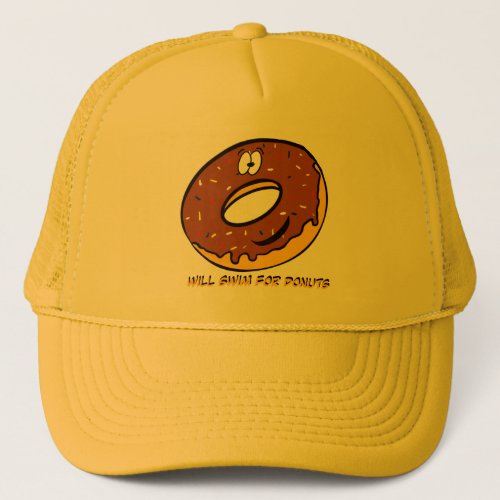 Will swim for donuts  trucker hat