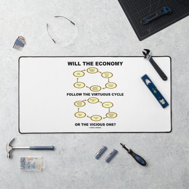 Will The Economy Follow The Virtuous Cycle Vicious Desk Mat (Workstation)