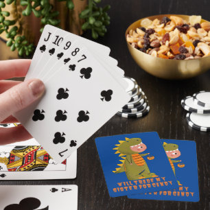 WILL TRADE MY SISTER FOR CANDY funny halloween Poker Cards
