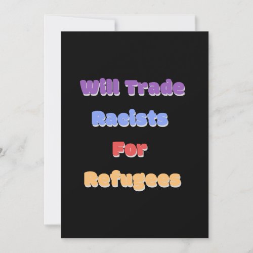 Will Trade Racists For Refugees Holiday Card