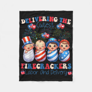 Will Trade Sister For Firecrackers Funny 4th Of Ju Fleece Blanket