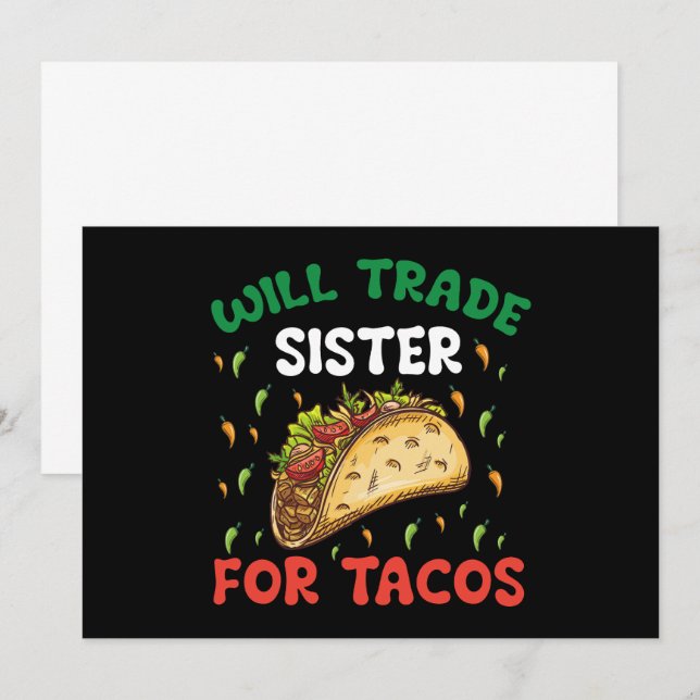 Will Trade Sister For Tacos Cinco De Mayo Party Invitation (Front/Back)