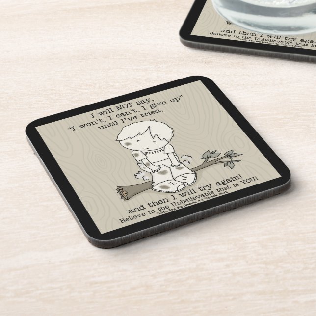 Will Try Again Beverage Coaster (Left Side)