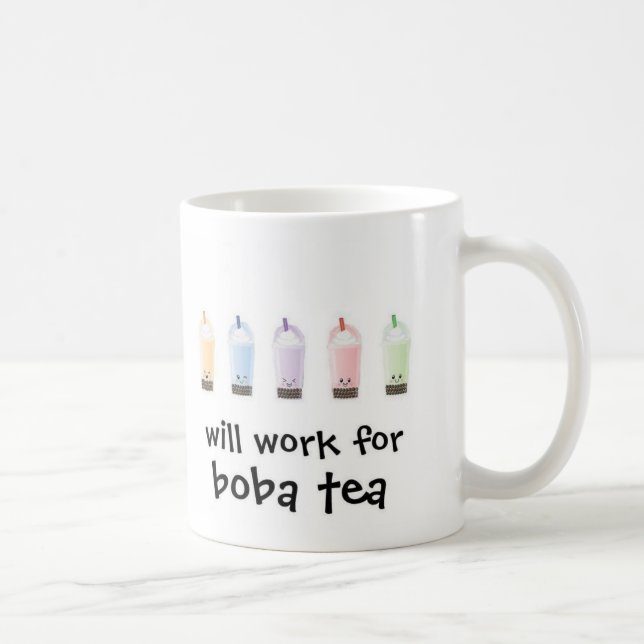 Will Work for Boba Tea [Customize your profession] Coffee Mug (Right)