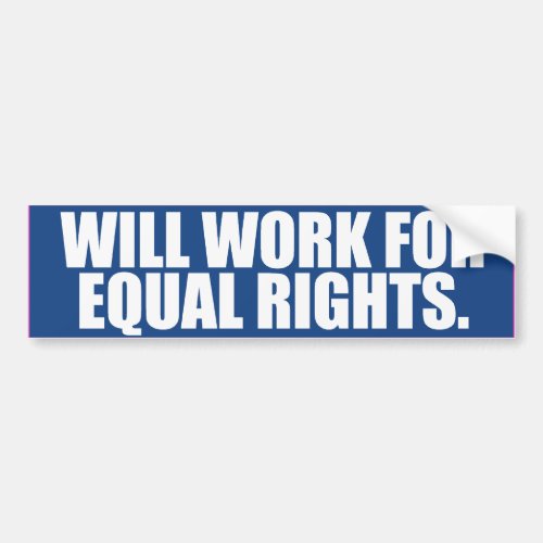 WILL WORK FOR EQUAL RIGHTS _png Bumper Sticker
