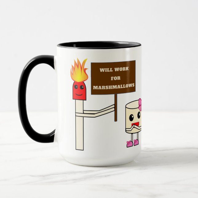 Will Work for Marshmallows Mug (Left)