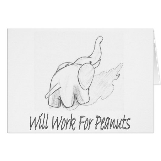 Will Work For Peanuts Cards (Front Horizontal)