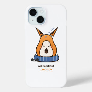 Will Workout Tomorrow Funny Fox Gym Humor iPhone 15 Case