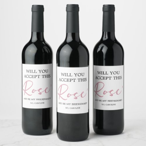 Will You Accept This Rose Wine Label