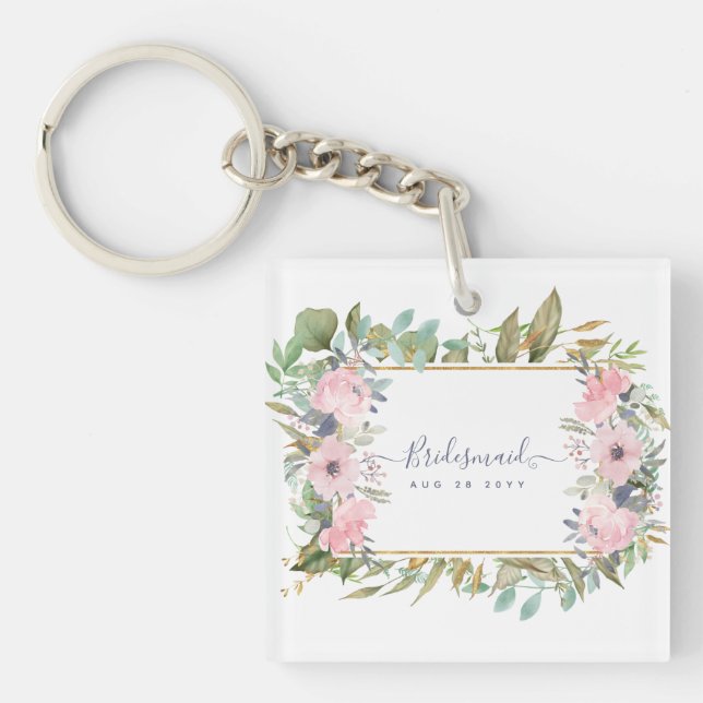 Will you be BRIDESMAID MAID HONOR FLOWERGIRL Keychain (Front)