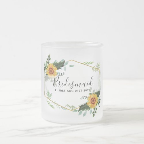 Will You Be Bridesmaid Maid Honor Thank You Mother Frosted Glass Coffee Mug