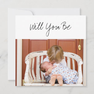 Will You be Godparent Baby & Sibling Photo Card