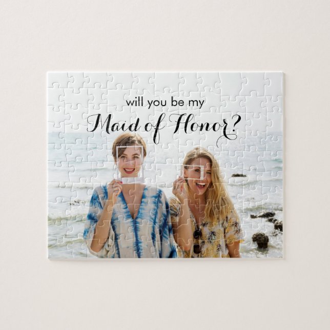 Will You be Maid of Honor Custom Photo Jigsaw Puzzle (Horizontal)