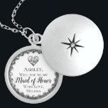 Will You Be Maid of Honor Locket Necklace<br><div class="desc">You are planning the most special day of your life and this silver design with a heart will make your potential Maid of Honor feel extra special too!!! Makes a unique and fun way to ask your friends to celebrate with you.</div>