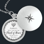 Will You Be Maid of Honor Locket Necklace<br><div class="desc">You are planning the most special day of your life and this silver design with a heart will make your potential Maid of Honor feel extra special too!!! Makes a unique and fun way to ask your friends to celebrate with you.</div>