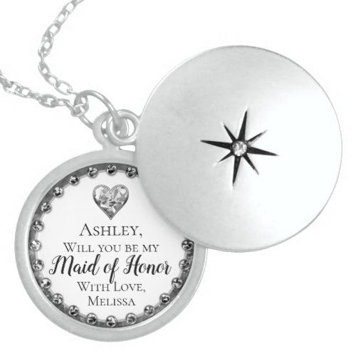  Will You Be Maid of Honor Locket Necklace