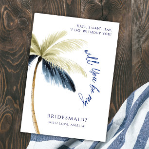 Will You Be Me Bridesmaid Palm Tree Proposal Card